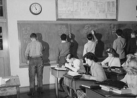 Washington, D.C. Algebra class at Woodrow Wilson High School, 1943, photograph by Esther Bubley
