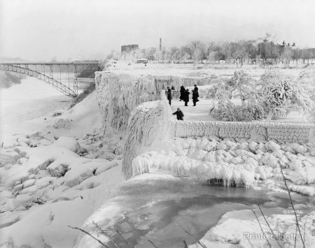 Niagara-Falls-Frozen-Black-and-White-Wallpaper