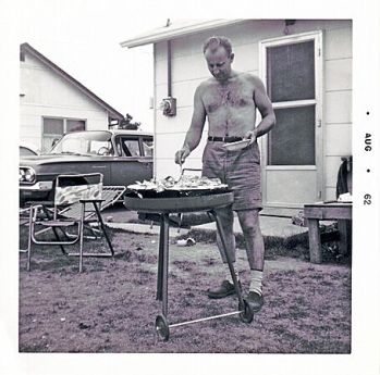 bruno barbecuing - montclair dr. - summer 1962_std